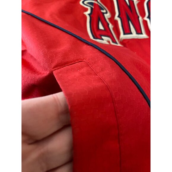 Majestic Anaheim Los Angeles Angels Jacket Majestic Red Fleece Mens Large - Picture 6 of 11
